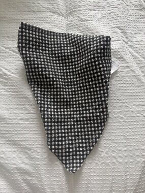 Black and White Checked Bandana Scarf